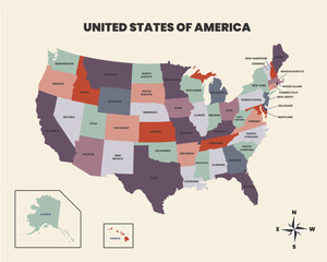 United States Map Vector / Ai Illustrator
