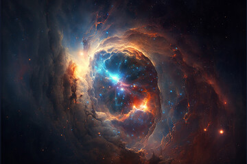 Fototapeta premium Universe filled with Stars, made with generative AI