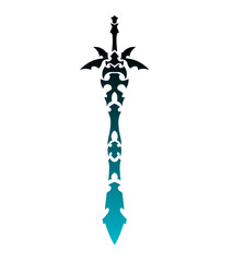 illustration vector graphic of tribal art design fantasy sword