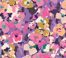watercolor floral pattern, boho inspiration for woman fashion, fabrics and decoration