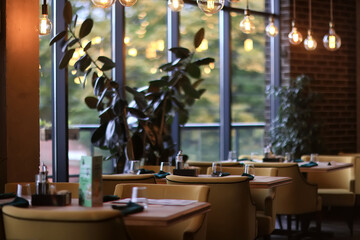 abstract blurred background restaurant interior