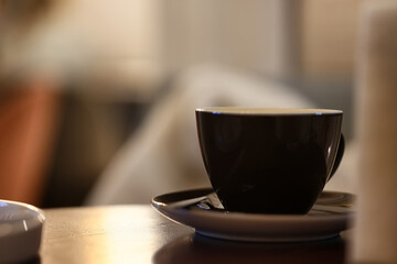 a cup of coffee in a cafe, photo morning coffee luvak cappuccino