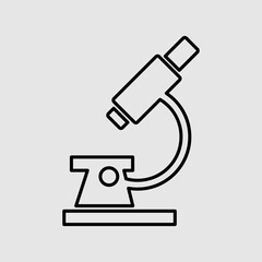 Microscope line icon vector for web, computer and mobile app trendy style on gray background..eps
