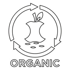 Organic Inorganic vector. Suitable for trash, recycle or environment icon,sign or symbol.