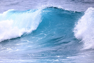 wave in the ocean abstract background, blue sea texture motion