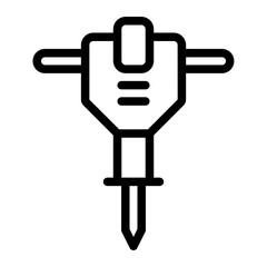 jackhammer line icon