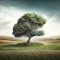 tree in a unique place, Generative AI
