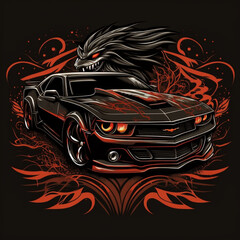 super car with awesome background, Generative AI