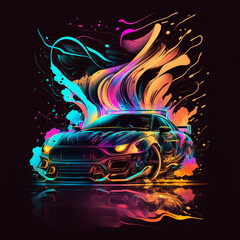 abstract background with super car, Generative AI