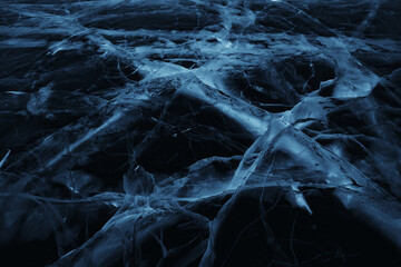 ice texture cracks baikal, abstract background winter ice transparent blue