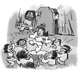 天岩戸-モノクロ