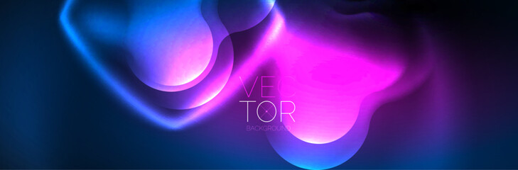 Magic neon glowing lights abstract background wallpaper design, vector illustration