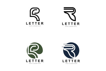 R Letter Logo, Vector Alphabet Symbol, Design For Brand Logos With Initial Letter