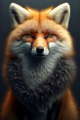 Anti Fur Coalition, fox portrait, ai