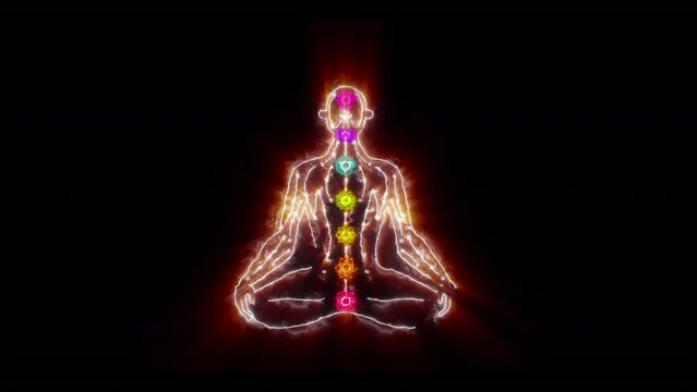 Chakra Lines Animation With Alpha Video