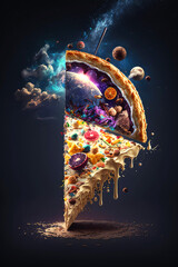 food planet pizza galaxy, ai