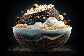 Obraz na płótnie Canvas food planet cake galaxy, ai