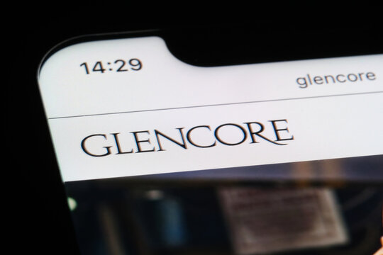 Shanghai,China-Feb. 17th 2023:close up Glencore plc company brand logo on website on screen 