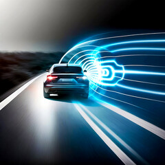 Fototapeta na wymiar Test-drive our innovation, car ads, ai
