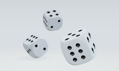 isolated dice for casino or gambling concept