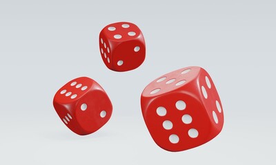 isolated dice for casino or gambling concept