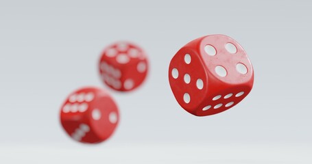 isolated dice for casino or gambling concept