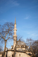 A general view of the Eyüp Sultan Mosque minaret