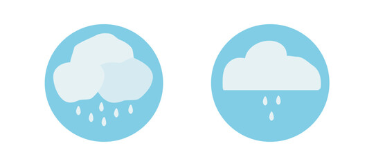 weather icons for print, website or mobile app, heavy rain, rain isolated on white background