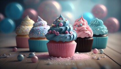 Beautiful decorative cupcakes 