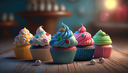 Beautiful decorative cupcakes 
