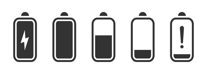 Battery GSM vector icons set