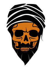 vector head skull beard illustration