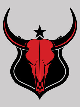 recommend clip art: vector head skull bull illustration
