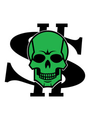 vector head skull money illustration