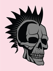 vector head skull punk illustration