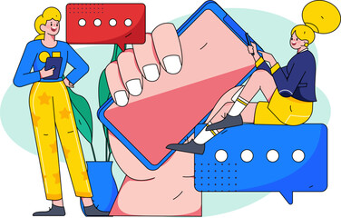 Notice bulletin vector creative flat hand drawn illustration
