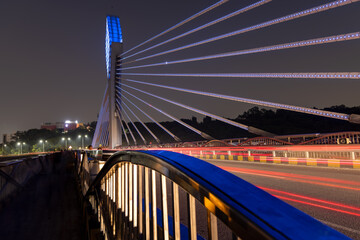 Fototapeta na wymiar Durgam Cheruvu bridge at Hitech city, Hyderabad, is the fourth most populous city and sixth most populous urban agglomeration in India.