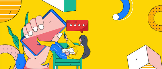 Notice bulletin vector creative flat hand drawn illustration
