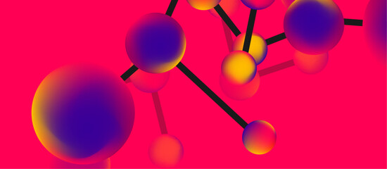 Line points connections geometric landing page background. Fluid circles and spheres with liquid gradients. Vector Illustration For Wallpaper, Banner, Background, Card, Book Illustration, landing page