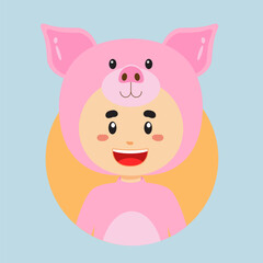 Obraz na płótnie Canvas Avatar of a Character with Pig Costume