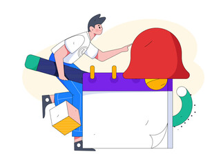 Notice bulletin vector creative flat hand drawn illustration
