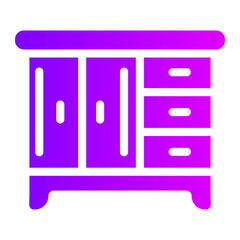 chest of drawers gradient icon