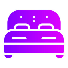 double bed gradient icon