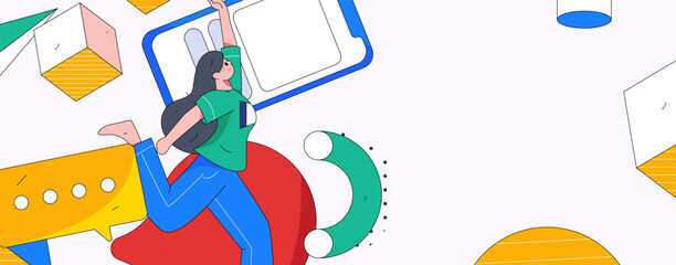 Notice bulletin vector creative flat hand drawn illustration
