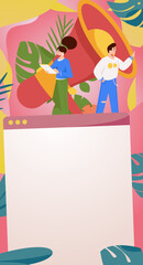 Notice bulletin vector creative flat hand drawn illustration
