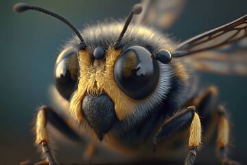 bee close up created using AI Generative Technology