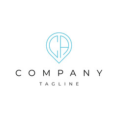 Letter CA AC initial point pin map local icon logo design vector template
