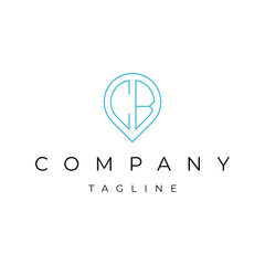 Letter CB BC initial point pin map local icon logo design vector template