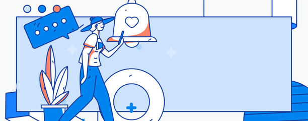 Notice bulletin vector creative flat hand drawn illustration
