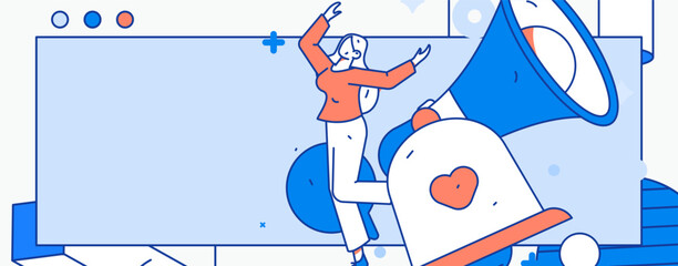 Notice bulletin vector creative flat hand drawn illustration
